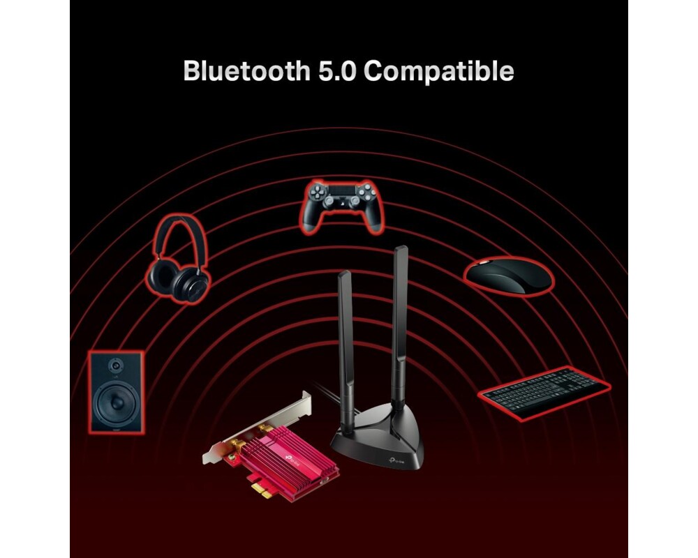 Мрежова карта адаптер TP-LINK Archer TX3000, AX3000 Wi-Fi 6, PCI-EX, Bluetooth 5.0, две външни антени 7