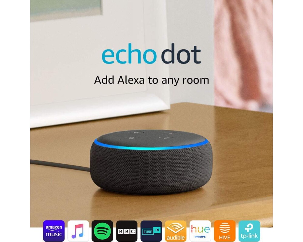 Тонколони Amazon Echo Dot 3 Charcoal, гласов асистент, Черен 2