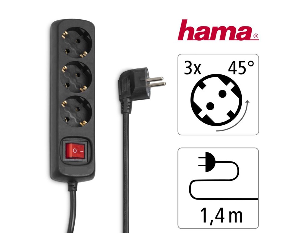 Разклонител HAMA 3 гнезда, 30392 6