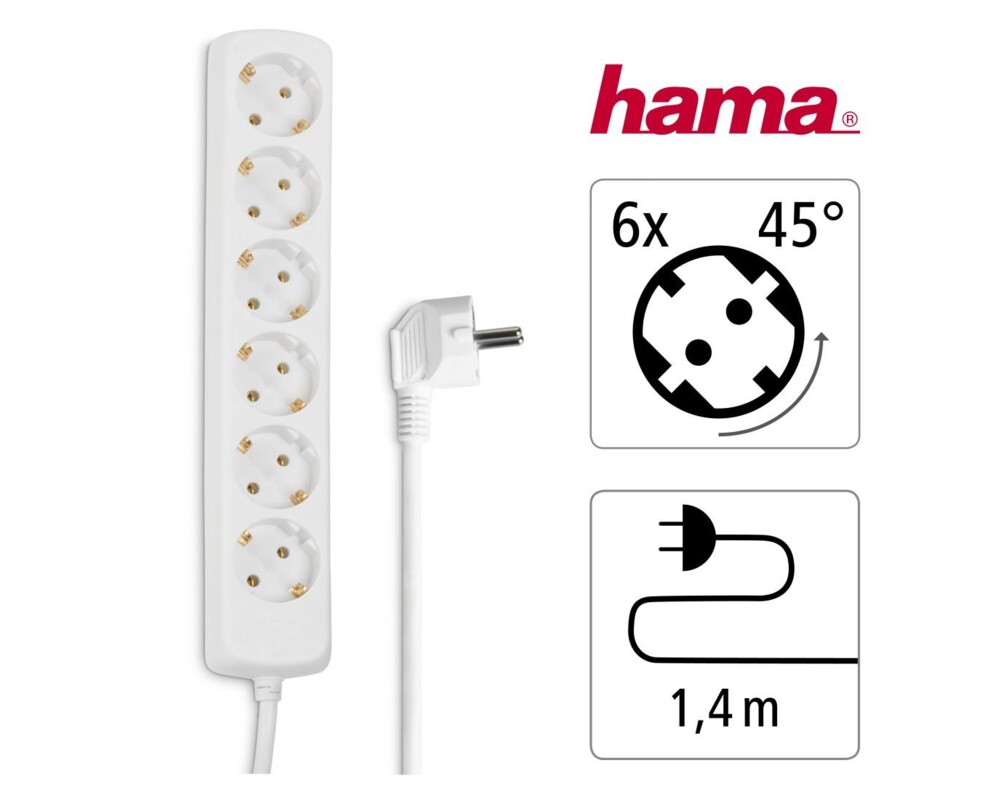 Разклонител HAMA, 6гнезда, 30383 5