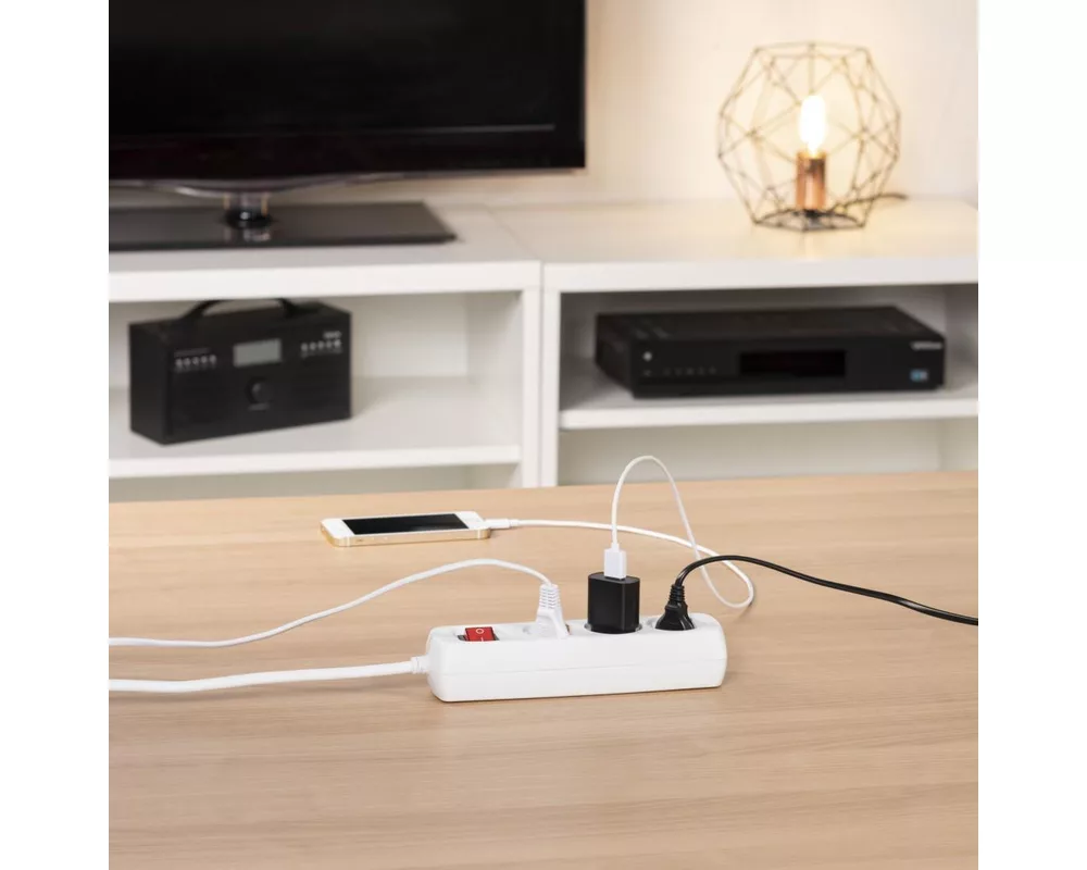 Разклонител HAMA, 3гнезда, 5м, 108815 10