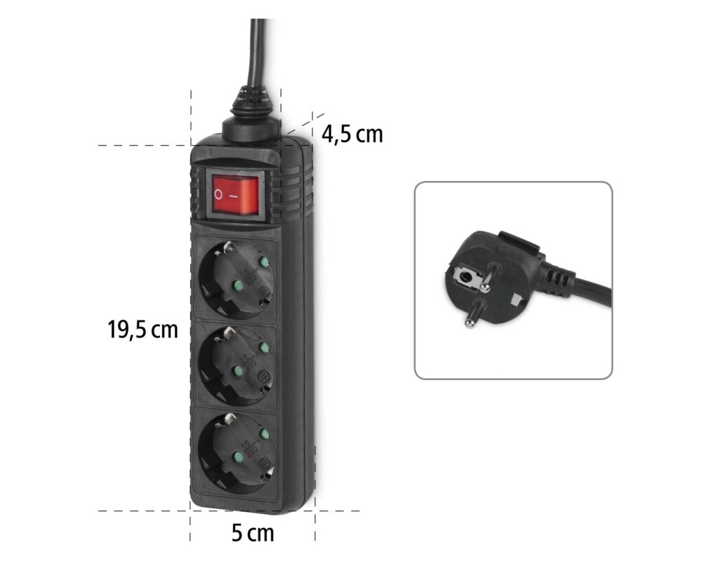 Разклонител HAMA 108835, 3гнезда, 108835 7