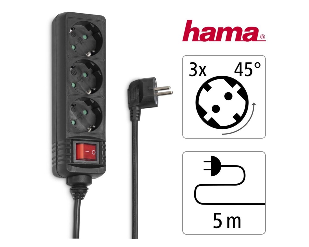 Разклонител HAMA 108835, 3гнезда, 108835 6