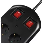 Разклонител HAMA 137253, 10 гнезда, 2 ключа, 2 m, Черен 2