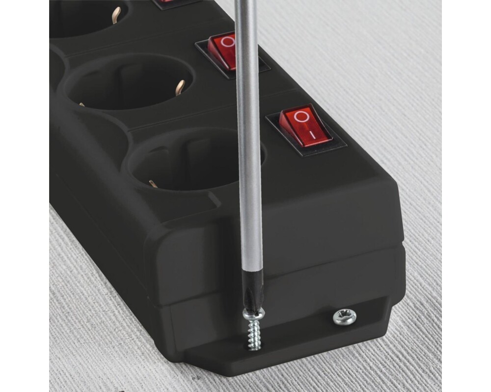 Разклонител HAMA 137259, 6 гнезда, 1.4м, индивидуални превключватели, Черен 13