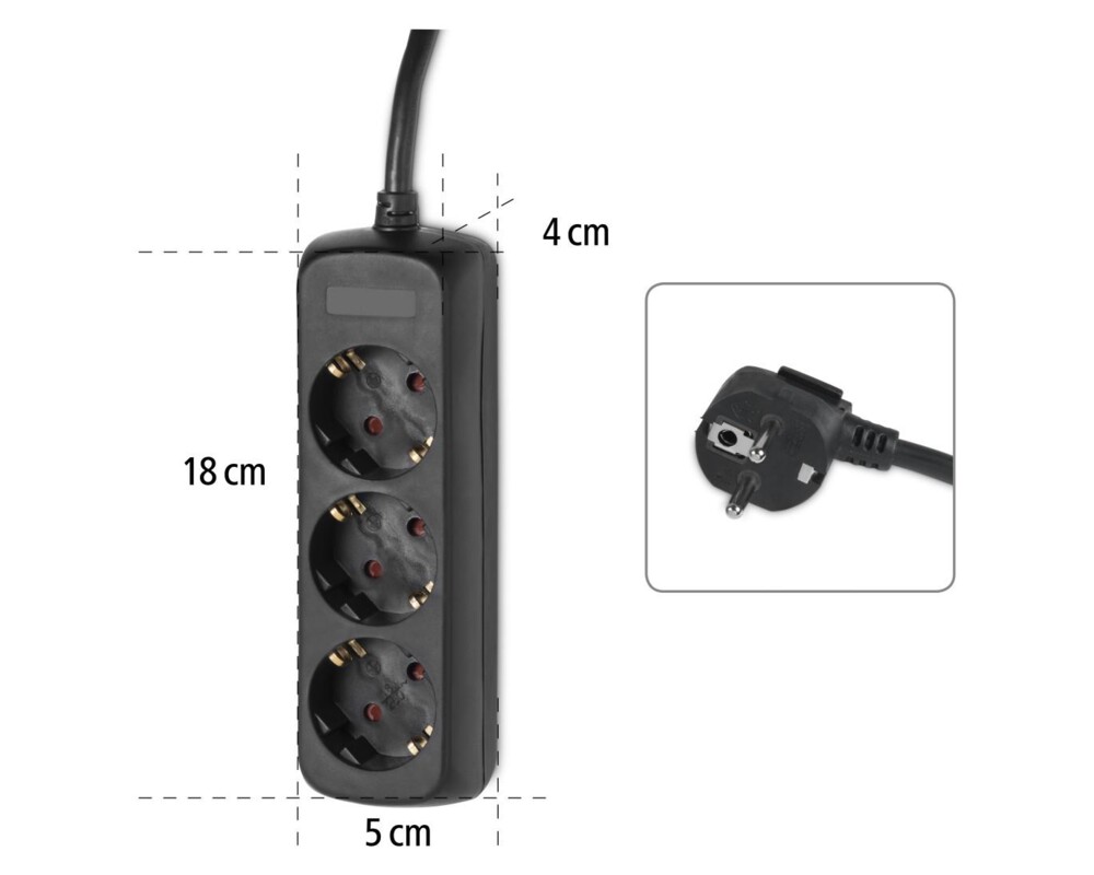 Разклонител HAMA, 3 гнезда, 108841 8