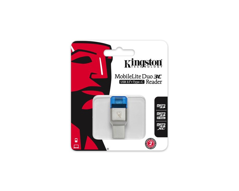 Четец за карти KINGSTON MobileLite Duo 3C, USB 3.1 + Type-C 4