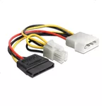 <span>Кабел</span> DeLock Power Molex 4 pin мъжко към SATA 15 pin женско + P4 мъжко, 15 cm <span class='catalog-num-in-name'>DELOCK-60127</span> - 