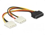 <span>Кабел</span> DeLock Power SATA 15pin към 2x 4pin Molex женско, 20cm <span class='catalog-num-in-name'>DELOCK-65159</span> - 
