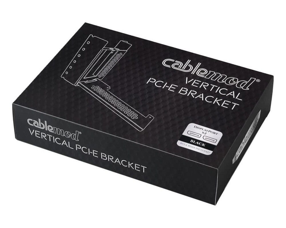 Кабел Универсален брекет и кабел за вертикален монтаж за видео карта CableMod, PCIe x16, 2x DisplayPort кабел 3