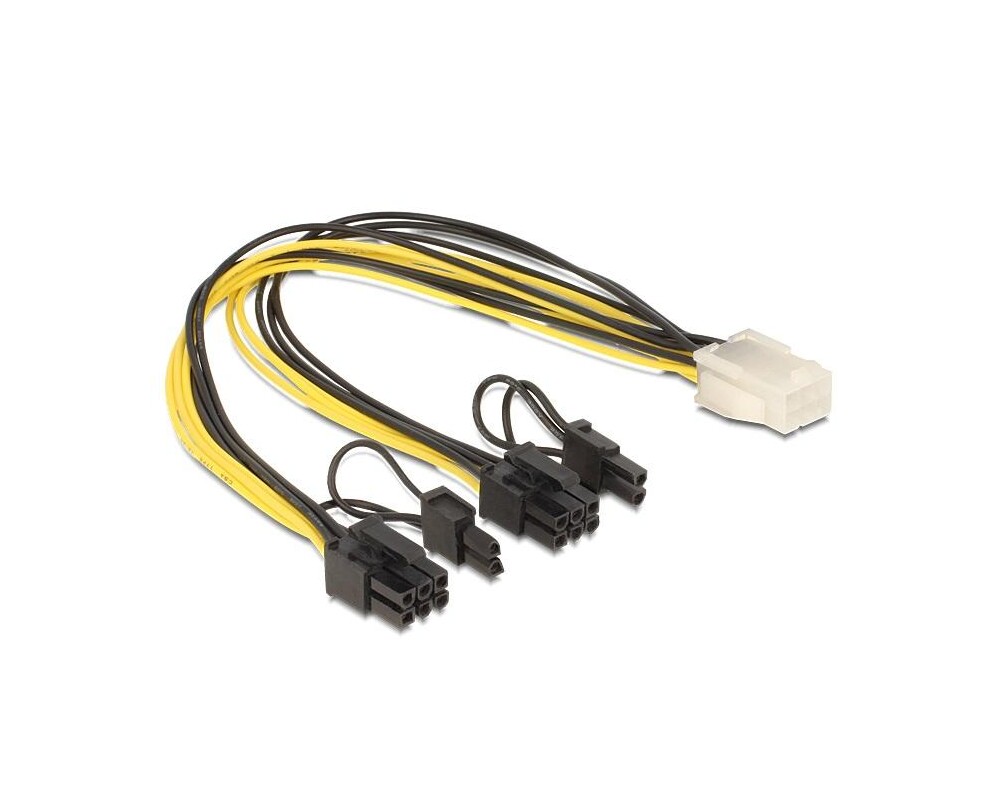 Кабел DeLock PCI Express power 6 pin женско > 2 x 8 pin мъжко, 30 cm 2