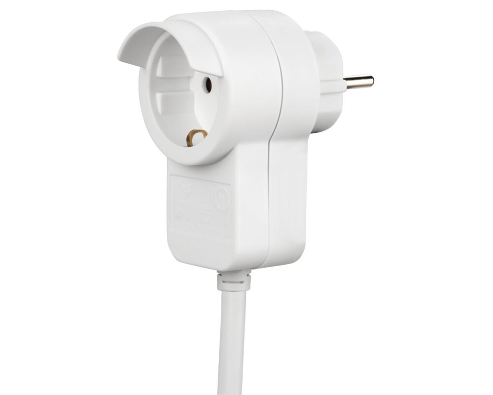 Разклонител Удължителен кабел HAMA Powerplug, Шуко мъжко, Шуко женско, Допълнителен контакт, 3.0 m, Бял 5