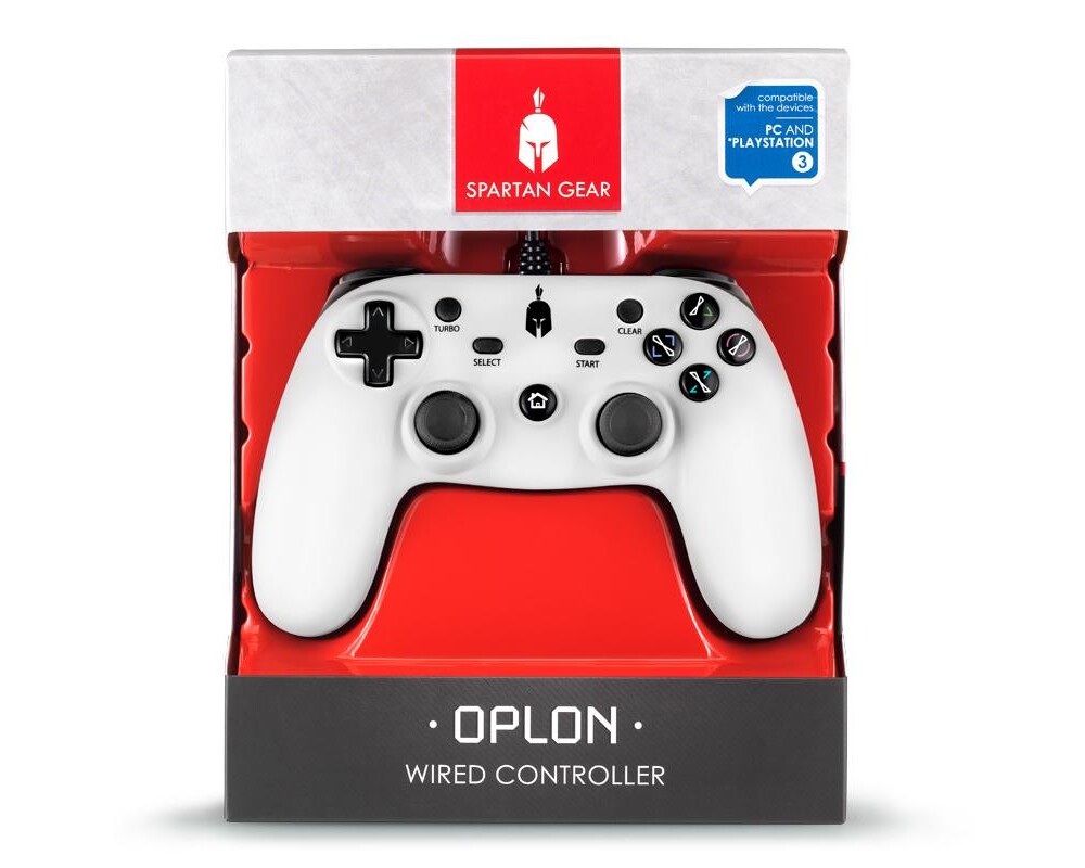 Джойстици и Геймпадове Жичен Spartan Gear Oplon, за PC и PS3, Бял 3