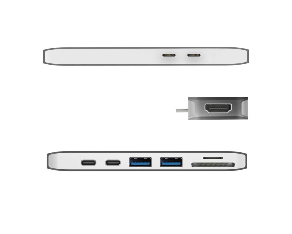 USB хъб Докинг станция j5 create JCD382, за MacBook Pro, USB-C, Сребрист 3