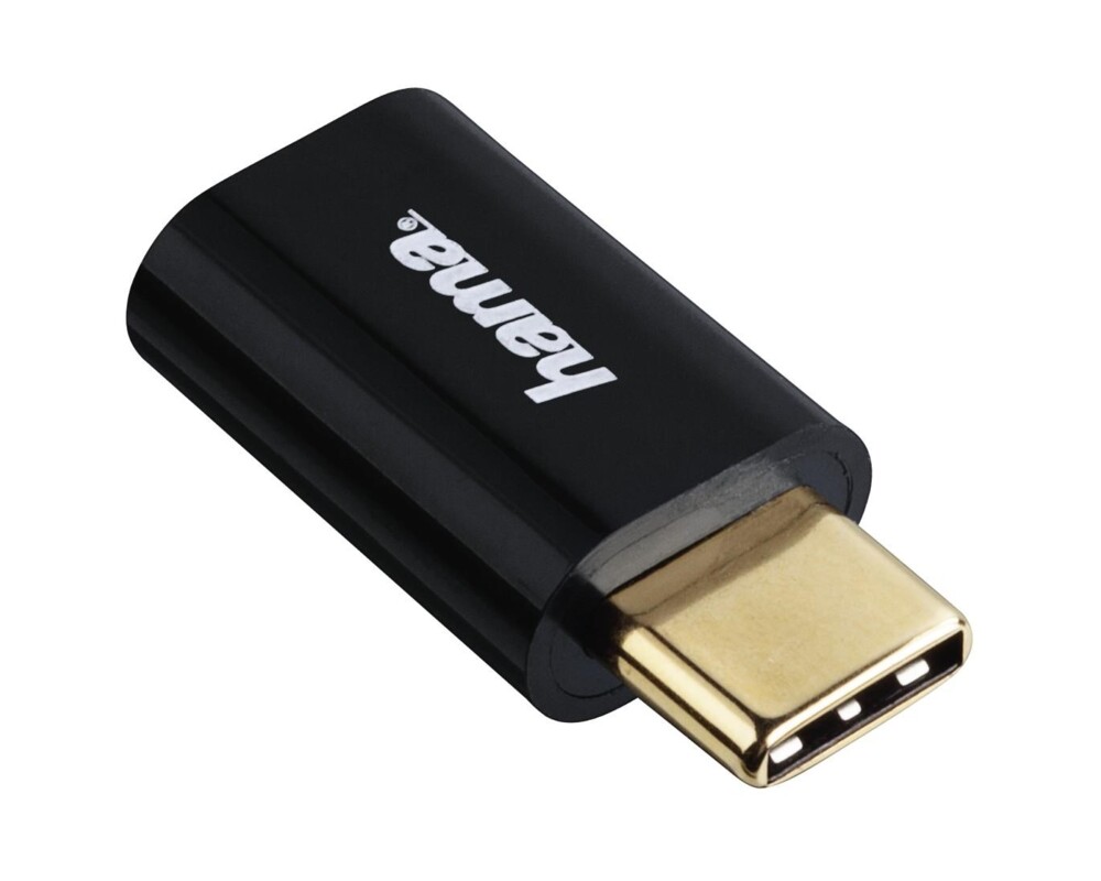 Адаптери HAMA, Micro USB женско - USB-C мъжко, 480 Mbit/s,Черен 2