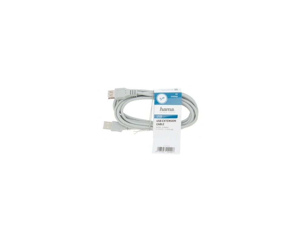Адаптери Удължителен кабел HAMA, USB-A женско - USB-A мъжко, 3 м, Стандарт 3