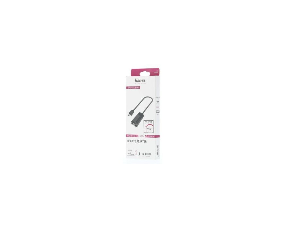 Кабел HAMA, USB 2.0 OTG micro USB - женско USB 2.0, 480 Mbit/s, Черен 2
