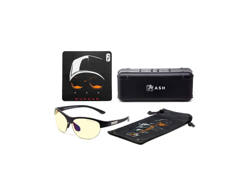 Очила за компютър GUNNAR Ash Rainbow 6 Siege Onyx Amber React Natural, Черни 4