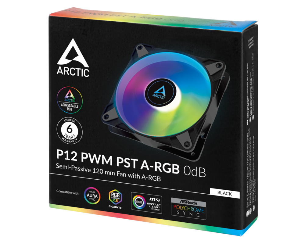 Вентилатор ARCTIC P12 Black A-RGB 120mm 5