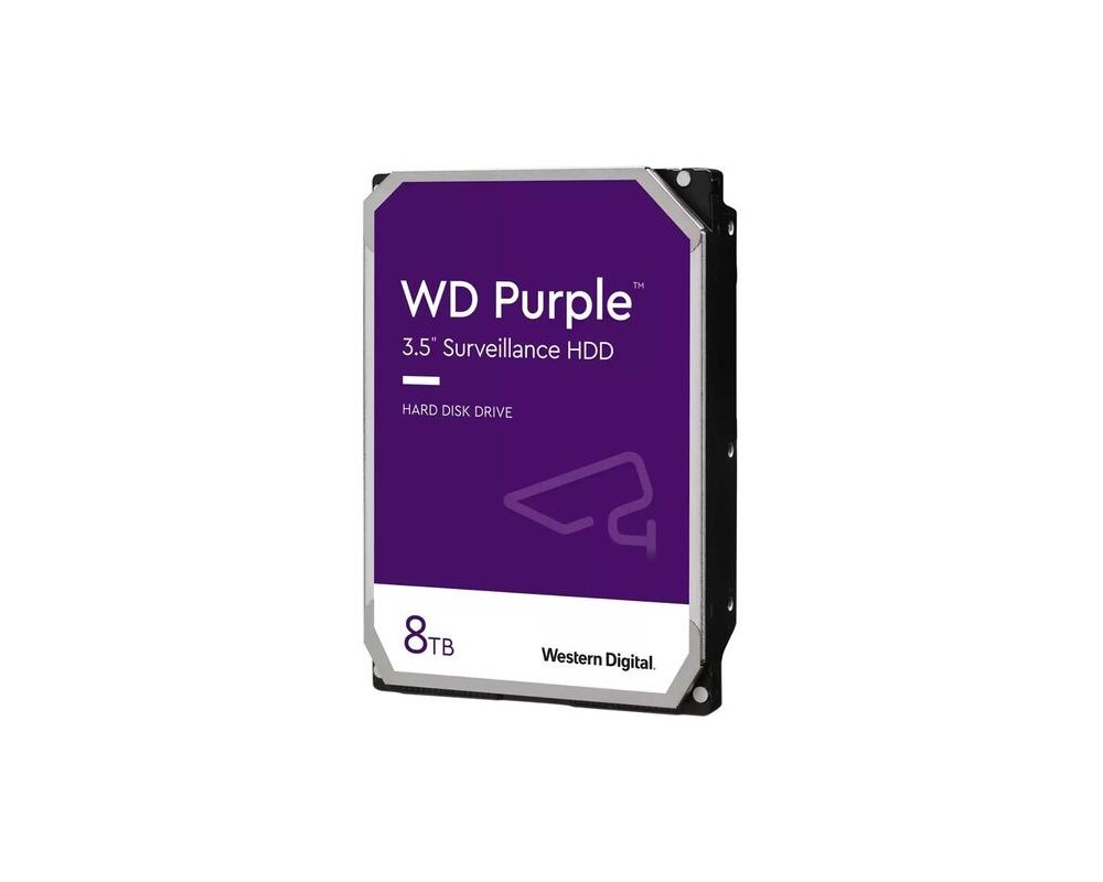 Твърд диск WD Purple Surveillance, 3.5", 8TB, SATA 3, 5640rpm, 128MB 3