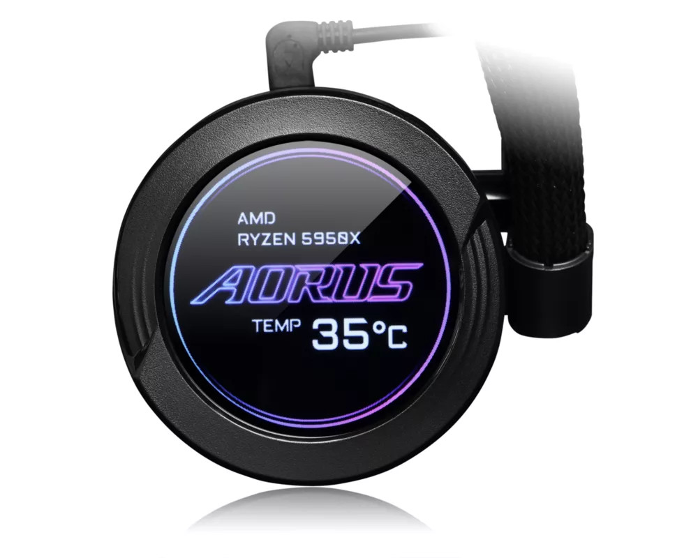 Охладител за процесор Gigabyte AORUS WATERFORCE X 360, LCD Display, RGB 4