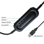 Слушалки Ewent EW3565, Микрофон, USB, 2.1м кабел, Сив/Черен 3