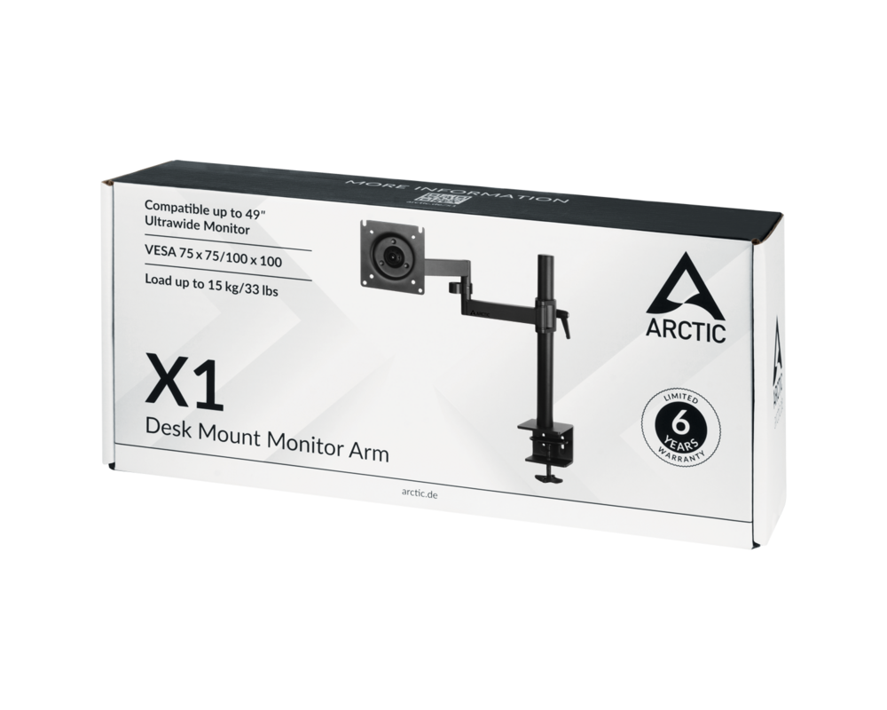 Стойка ARCTIC X1, Регулируема, 13"-43", 10 кг, Черна 7