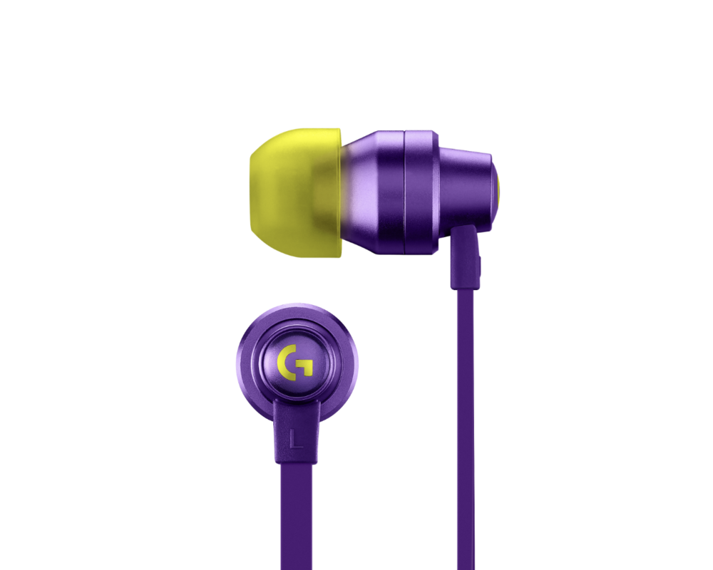 Слушалки Геймърски слушалки с микрофон Logitech G333 In-ear 3.5 mm + USB-C adapter, тапи жични, лилави 3