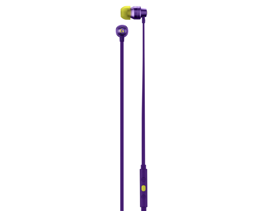 Слушалки Геймърски слушалки с микрофон Logitech G333 In-ear 3.5 mm + USB-C adapter, тапи жични, лилави 4