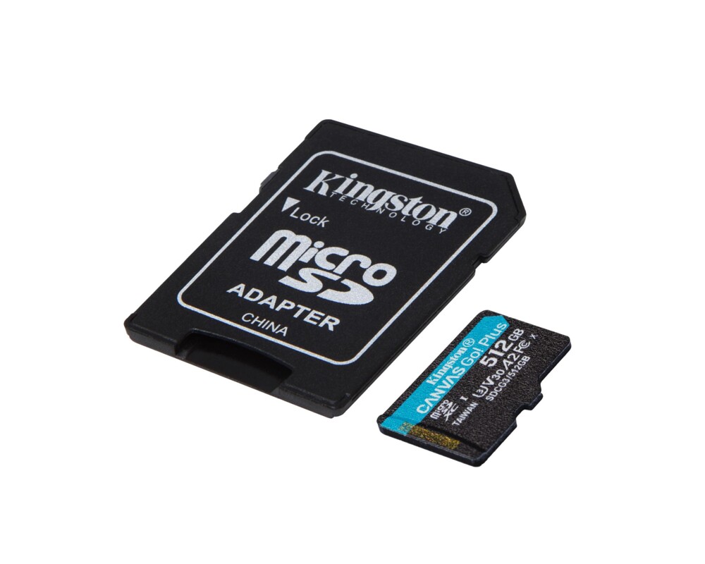 Флаш карта KINGSTON 512GB microSDXC Canvas Go Plus 170R A2 U3 V30 Card + ADP 3