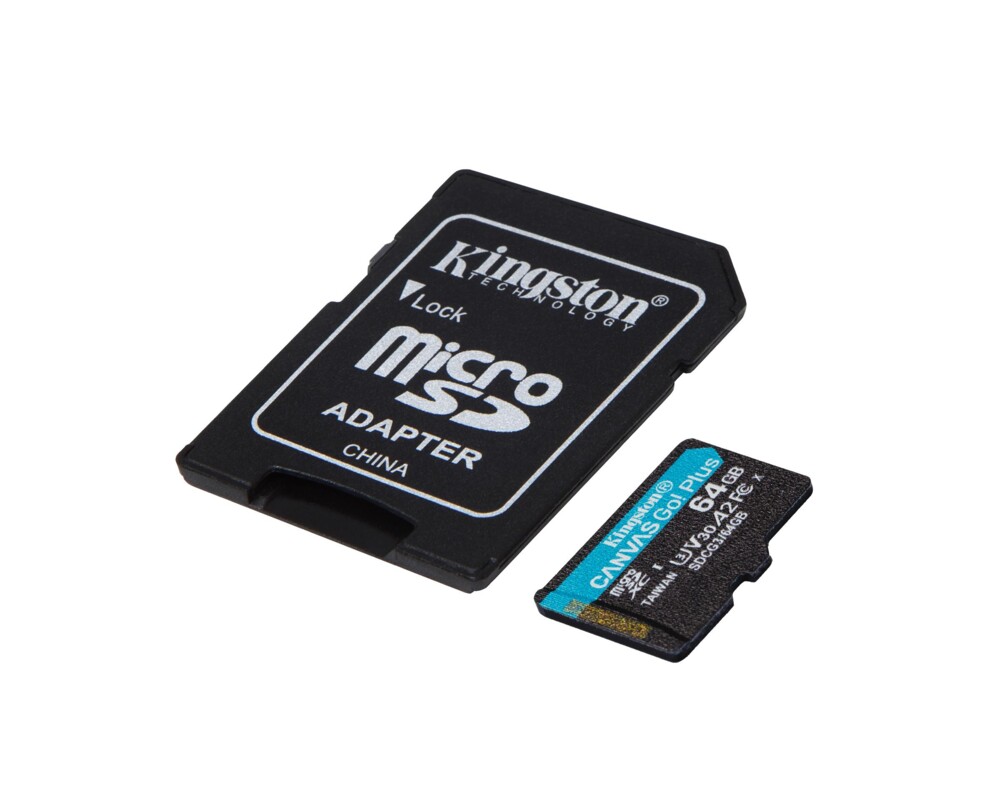 Флаш карта KINGSTON 64GB microSDXC Canvas Go Plus 170R A2 U3 V30 Card ADP 3