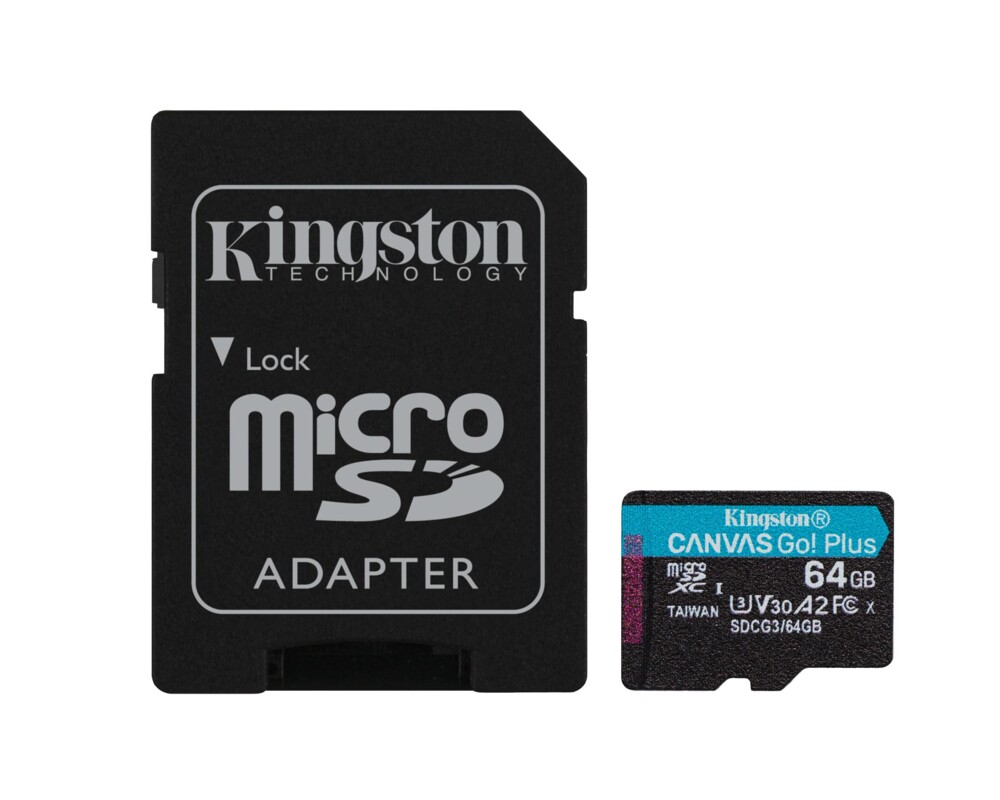 Флаш карта KINGSTON 64GB microSDXC Canvas Go Plus 170R A2 U3 V30 Card ADP 2