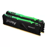 <span>Памет</span> Kingston FURY Beast Black RGB 16GB(2x8GB) DDR4 PC4-21300 2666MHz CL16 KF426C16BBAK2/16 <span class='catalog-num-in-name'>KF426C16BBAK2-16</span> - 