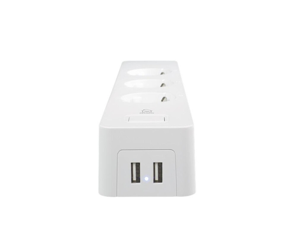 Разклонител Смарт разклонител, 1.5m, DELTACO SH-P03USB2 4