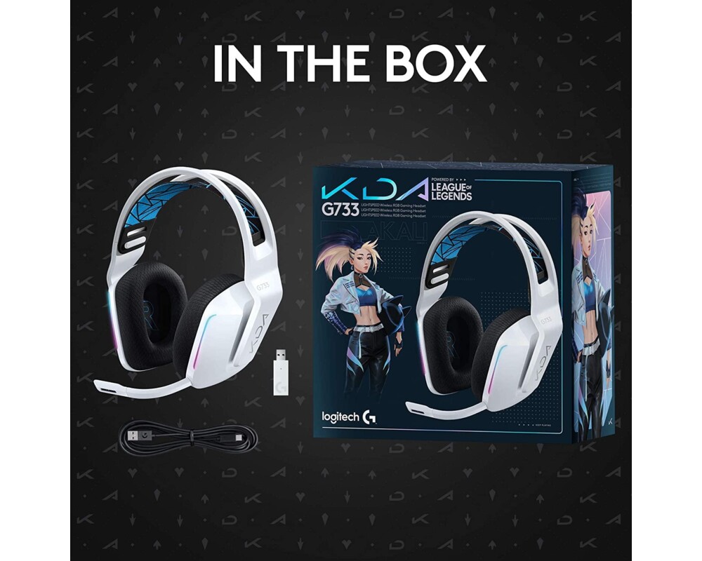 Слушалки Геймърски слушалки Logitech G733 K/DA Lightspeed Wireless RGB, Микрофон, Бели 9