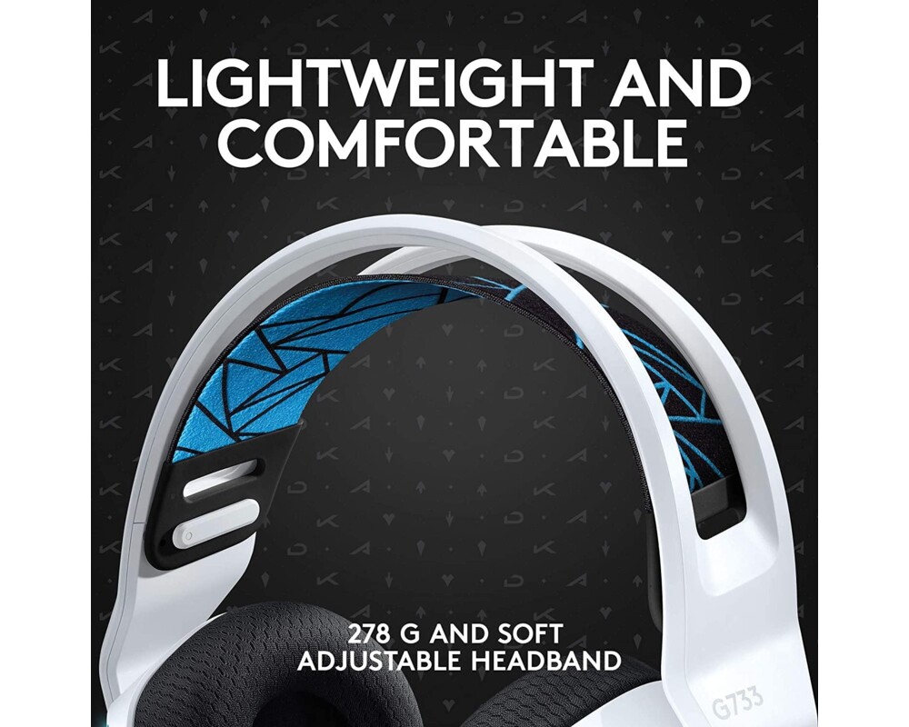 Слушалки Геймърски слушалки Logitech G733 K/DA Lightspeed Wireless RGB, Микрофон, Бели 5
