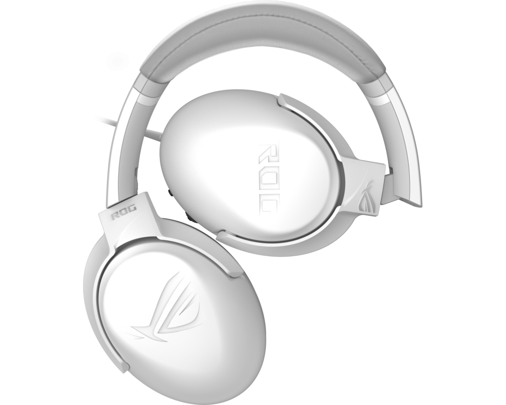 Слушалки ASUS ROG Strix Go Core Moonlight White Wired Gaming Headset Discord Certified Mic Hi-Res Audio 40mm Drivers Lightweight 3.5mm 7