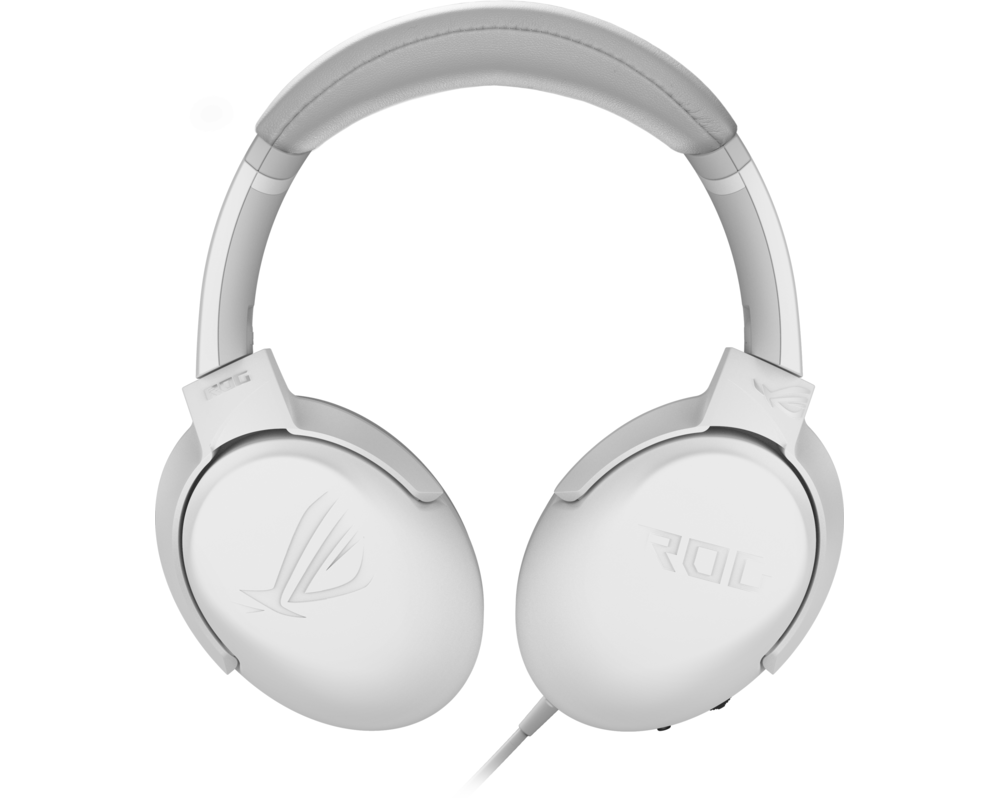 Слушалки ASUS ROG Strix Go Core Moonlight White Wired Gaming Headset Discord Certified Mic Hi-Res Audio 40mm Drivers Lightweight 3.5mm 6