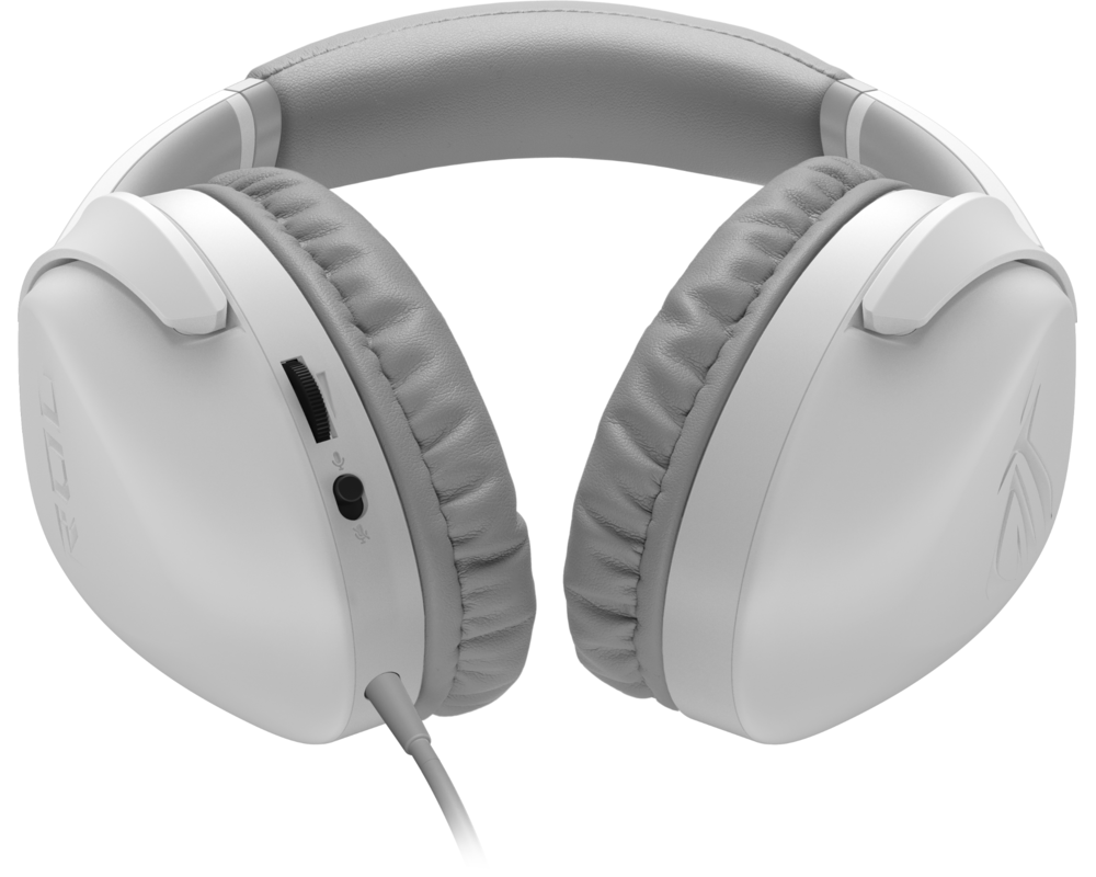 Слушалки ASUS ROG Strix Go Core Moonlight White Wired Gaming Headset Discord Certified Mic Hi-Res Audio 40mm Drivers Lightweight 3.5mm 5