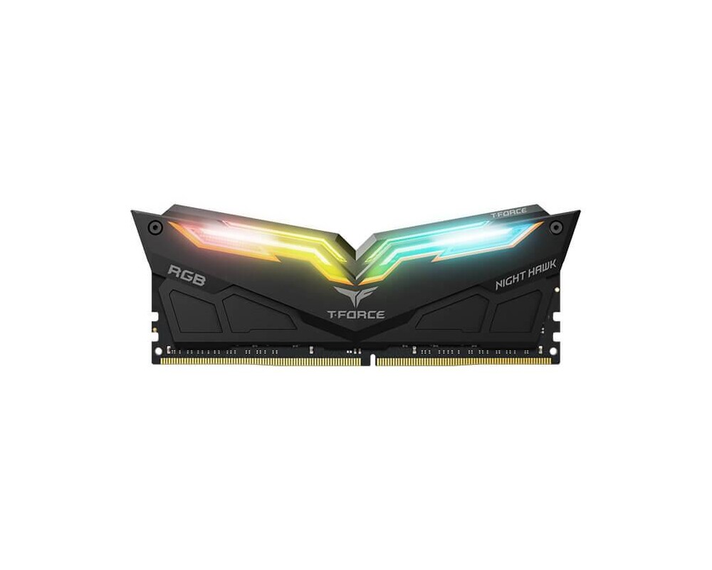 Памет Team Group T-Force Night Hawk Black RGB DDR4 16GB (2x8GB) 3200MHz CL18 TF14D416G3200HC16CDC01, Черна 2