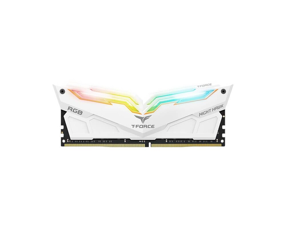 Памет Team Group T-Force Night Hawk White RGB DDR4 16GB (2x8GB) 3200MHz CL18 TF15D416G3200HC16CDC01, Бяла 2