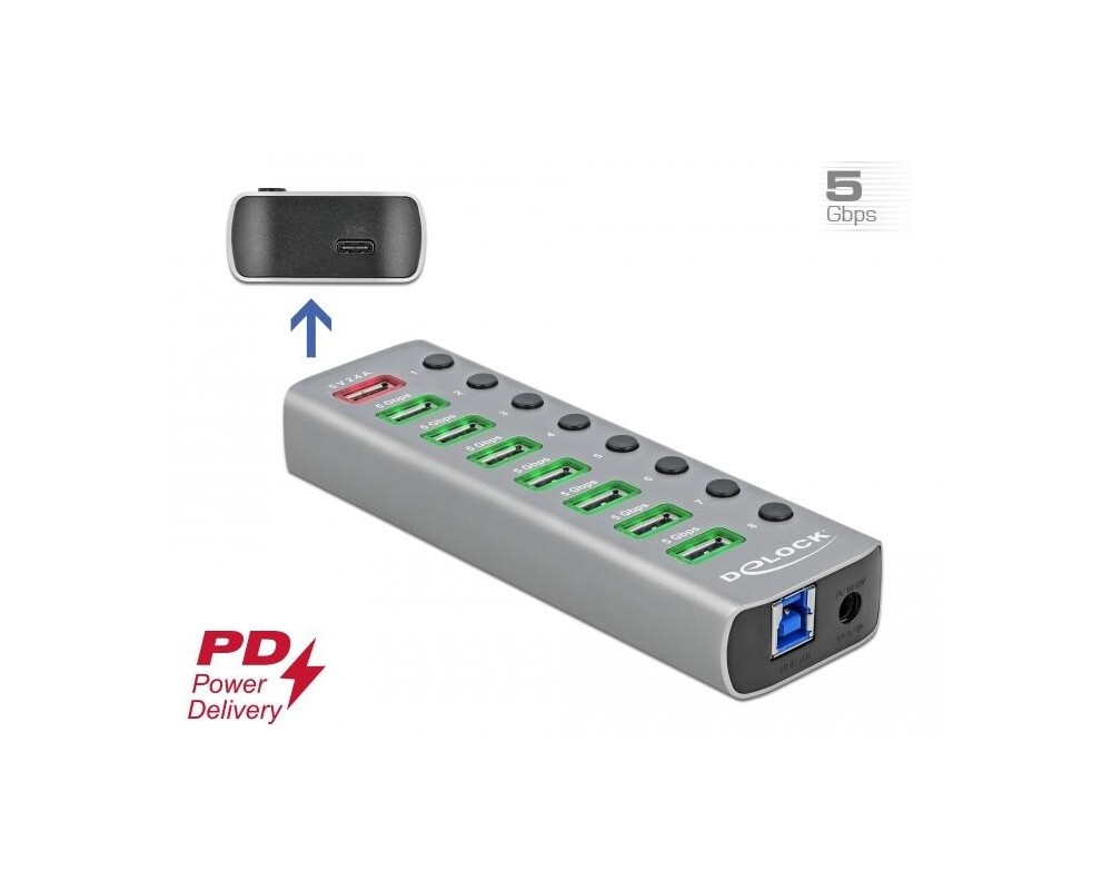 USB хъб , 9 порта, DELOCK 63264 3