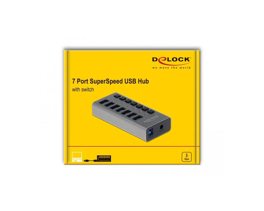 USB хъб USB-А хъб, 7 порта, DELOCK-63669 4