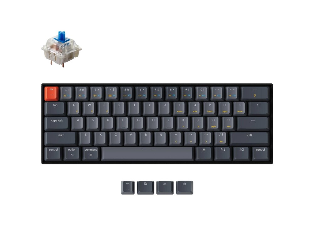 Клавиатура Геймърска Механична клавиатура Keychron K12 Hot-Swappable 60% Gateron Blue Switch White LED ABS