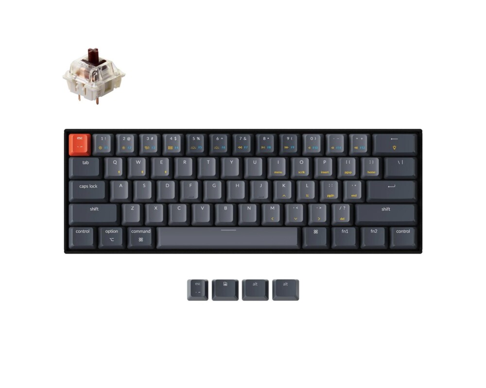 Клавиатура Геймърска Механична клавиатура Keychron K12 Hot-Swappable 60% Gateron Brown Switch White LED ABS