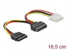  DeLock SATA 15 pin мъжко към Molex 4 pin женско + SATA 15 pin женско 217344 DELOCK-65235 на топ цена - PIC.bg