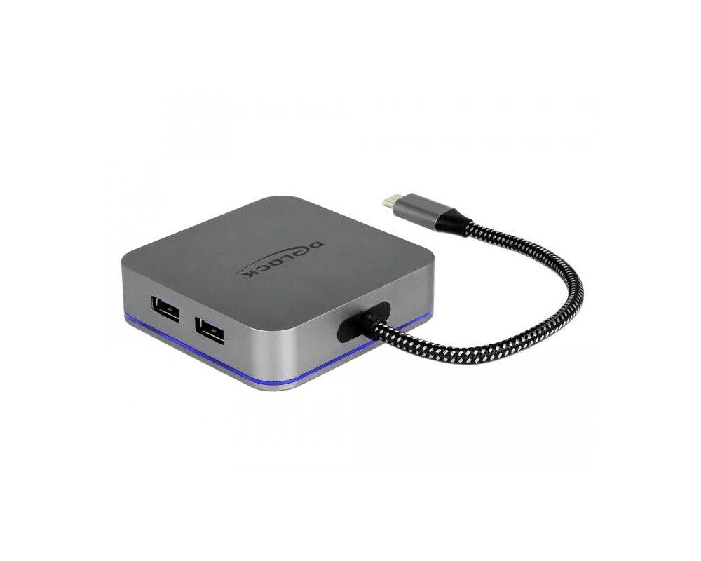 Докинг станция Докинг станция Delock, USB-A, USB-C, HDMI, Gigabit LAN, PD, Подсветка, Сива 2