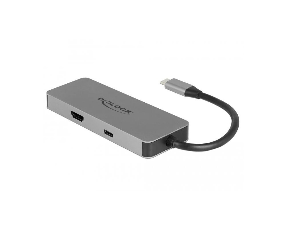 Докинг станция Докинг станция Delock, USB-A, USB-C, HDMI, SD, Micro SD, PD, 4K, Подсветка, Сива 2