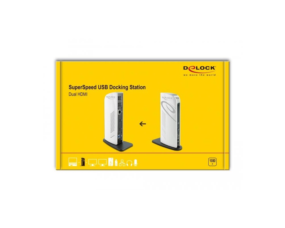 Докинг станция Докинг станция Delock, За MacBook, HDMI Full-HD, USB 3.2, LAN, Audio, Черен/Бял 7