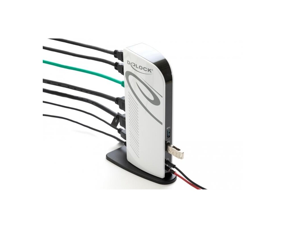 Докинг станция Докинг станция Delock, За MacBook, HDMI Full-HD, USB 3.2, LAN, Audio, Черен/Бял 4
